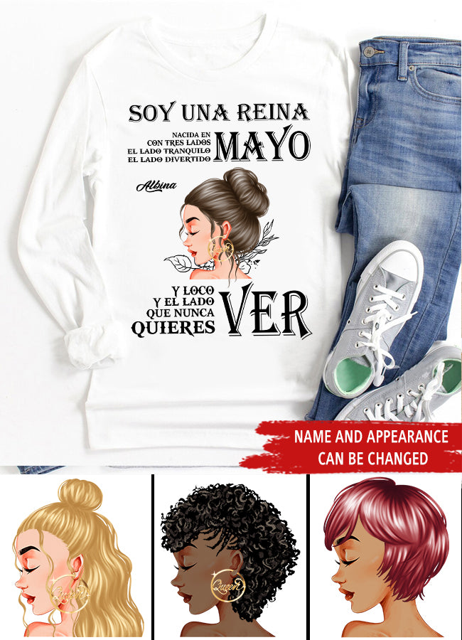 Camisa De Cumpleaños De Mayo, Camisa De Cumpleaños Personalizada, Reinas Nacidas En Mayo, Regalos De Cumpleaños De Mayo, Camisas De Mayo Para Mujeres