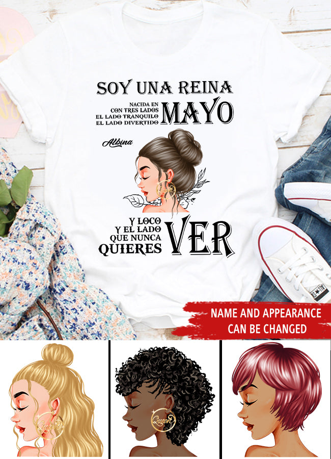 Camisa De Cumpleaños De Mayo, Camisa De Cumpleaños Personalizada, Reinas Nacidas En Mayo, Regalos De Cumpleaños De Mayo, Camisas De Mayo Para Mujeres