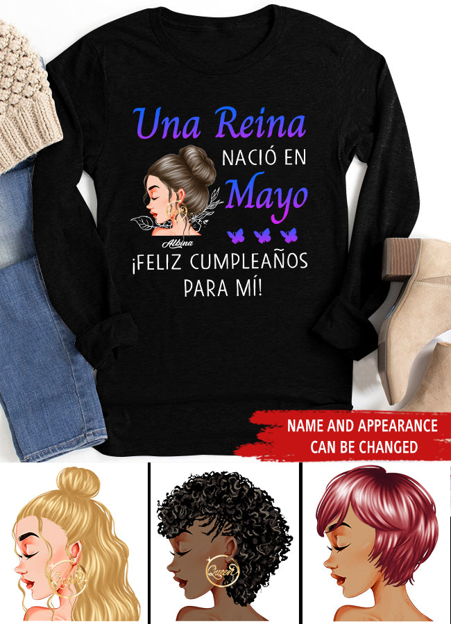 Camisa De Cumpleaños De Mayo, Camisa De Cumpleaños Personalizada, Reinas Nacidas En Mayo, Regalos De Cumpleaños De Mayo, Camisas De Mayo Para Mujeres