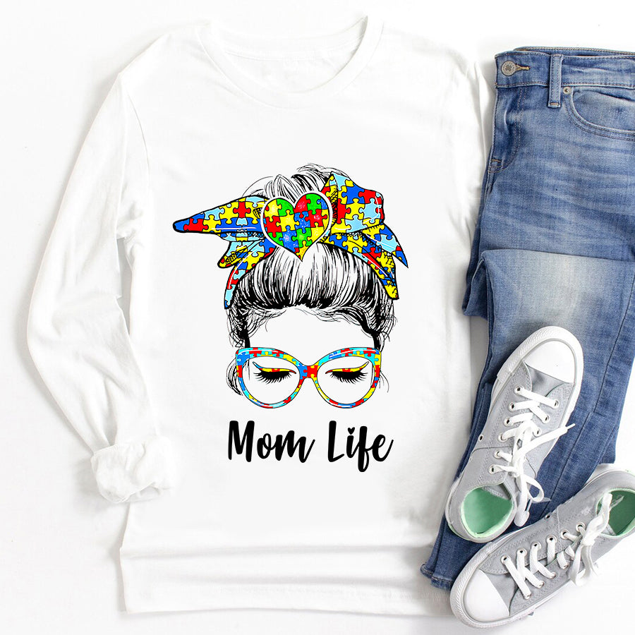 The Autistic Autism Awareness Mom Life T-Shirt Autism Awareness Shirt For Women