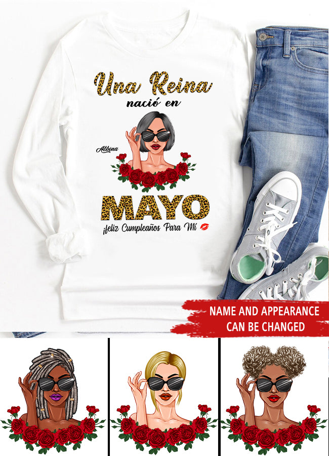 Camisa De Cumpleaños De Mayo, Camisa De Cumpleaños Personalizada, Reinas Nacidas En Mayo, Regalos De Cumpleaños De Mayo, Camisas De Mayo Para Mujeres