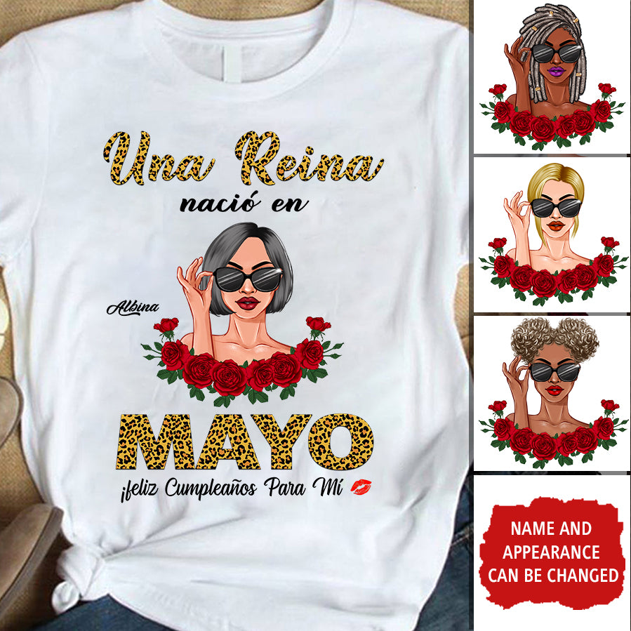 Camisa De Cumpleaños De Mayo, Camisa De Cumpleaños Personalizada, Reinas Nacidas En Mayo, Regalos De Cumpleaños De Mayo, Camisas De Mayo Para Mujeres