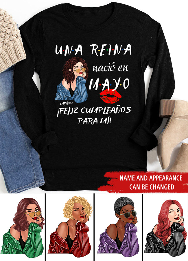 Camisa De Cumpleaños De Mayo, Camisa De Cumpleaños Personalizada, Reinas Nacidas En Mayo, Regalos De Cumpleaños De Mayo, Camisas De Mayo Para Mujeres