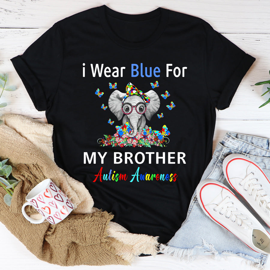 I Wear Blue For My Brother Autism Awareness Gifts T-Shirt Autism Awareness Shirt