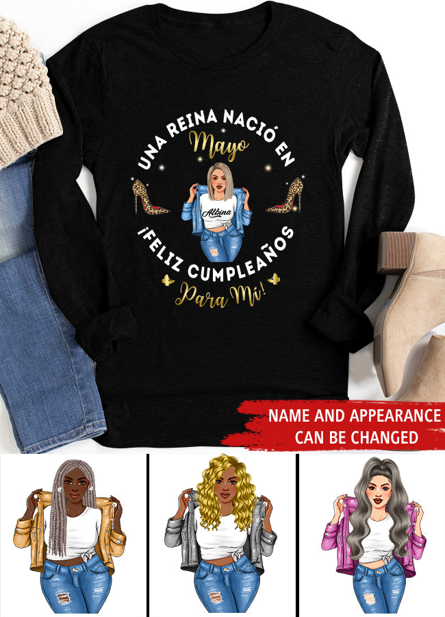 Camisa De Cumpleaños De Mayo, Camisa De Cumpleaños Personalizada, Reinas Nacidas En Mayo, Regalos De Cumpleaños De Mayo, Camisas De Mayo Para Mujeres