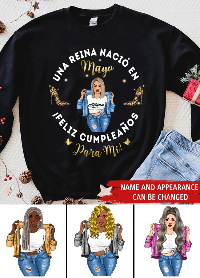 Camisa De Cumpleaños De Mayo, Camisa De Cumpleaños Personalizada, Reinas Nacidas En Mayo, Regalos De Cumpleaños De Mayo, Camisas De Mayo Para Mujeres