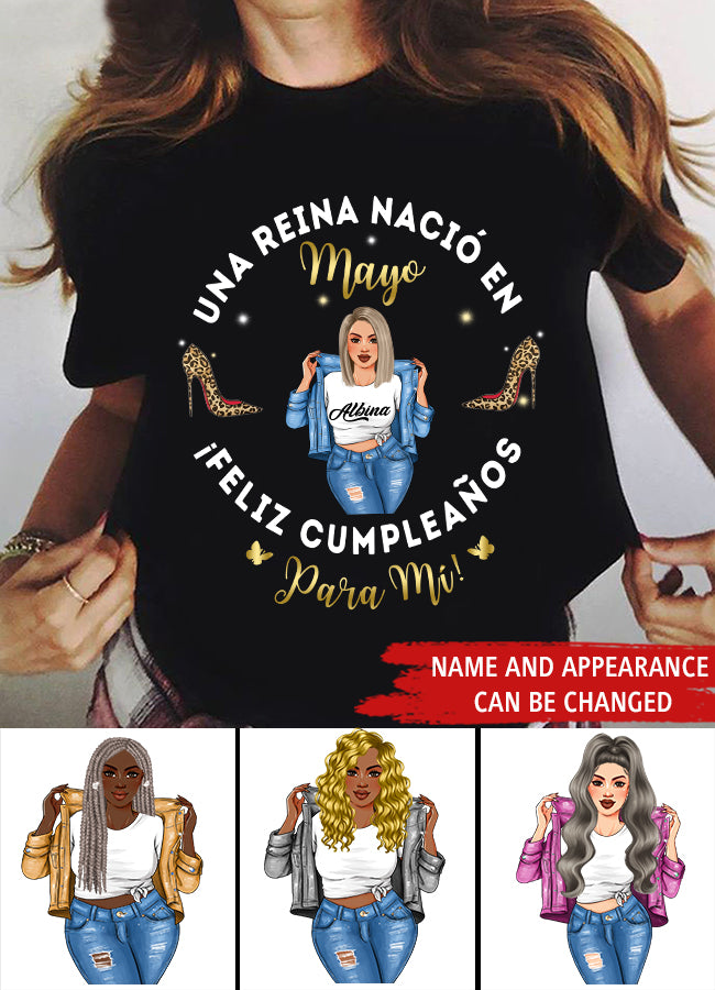 Camisa De Cumpleaños De Mayo, Camisa De Cumpleaños Personalizada, Reinas Nacidas En Mayo, Regalos De Cumpleaños De Mayo, Camisas De Mayo Para Mujeres