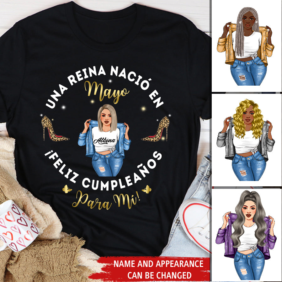 Camisa De Cumpleaños De Mayo, Camisa De Cumpleaños Personalizada, Reinas Nacidas En Mayo, Regalos De Cumpleaños De Mayo, Camisas De Mayo Para Mujeres