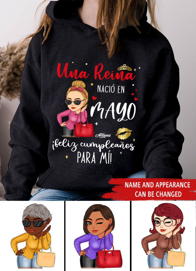 Camisa De Cumpleaños De Mayo, Camisa De Cumpleaños Personalizada, Reinas Nacidas En Mayo, Regalos De Cumpleaños De Mayo, Camisas De Mayo Para Mujeres