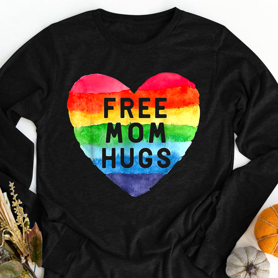 LGBT Shirts, Rainbow Pride Shirt, Free Mom Hugs Rainbow Pride LGBT T-Shirt