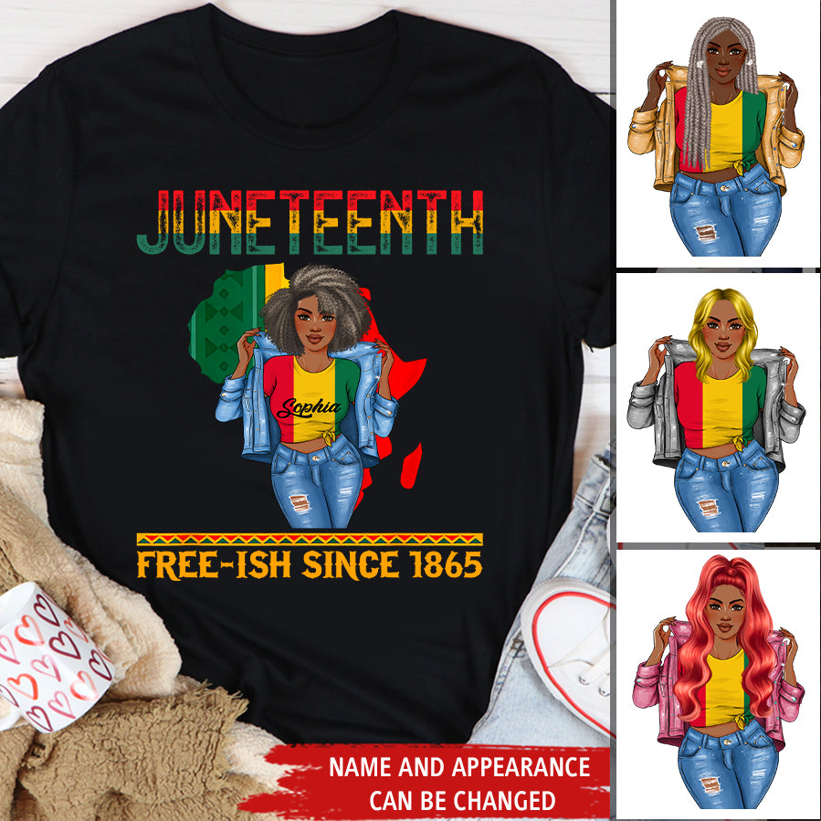 Juneteenth Shirt, Custom Juneteenth Shirt, Juneteenth Freeish Since 1865 Melanin Ancestor Black History T-Shirt