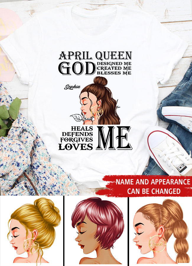 April Birthday Shirt, Custom Birthday Shirt, Queens Born In April, April Birthday Gifts, April shirts for Woman