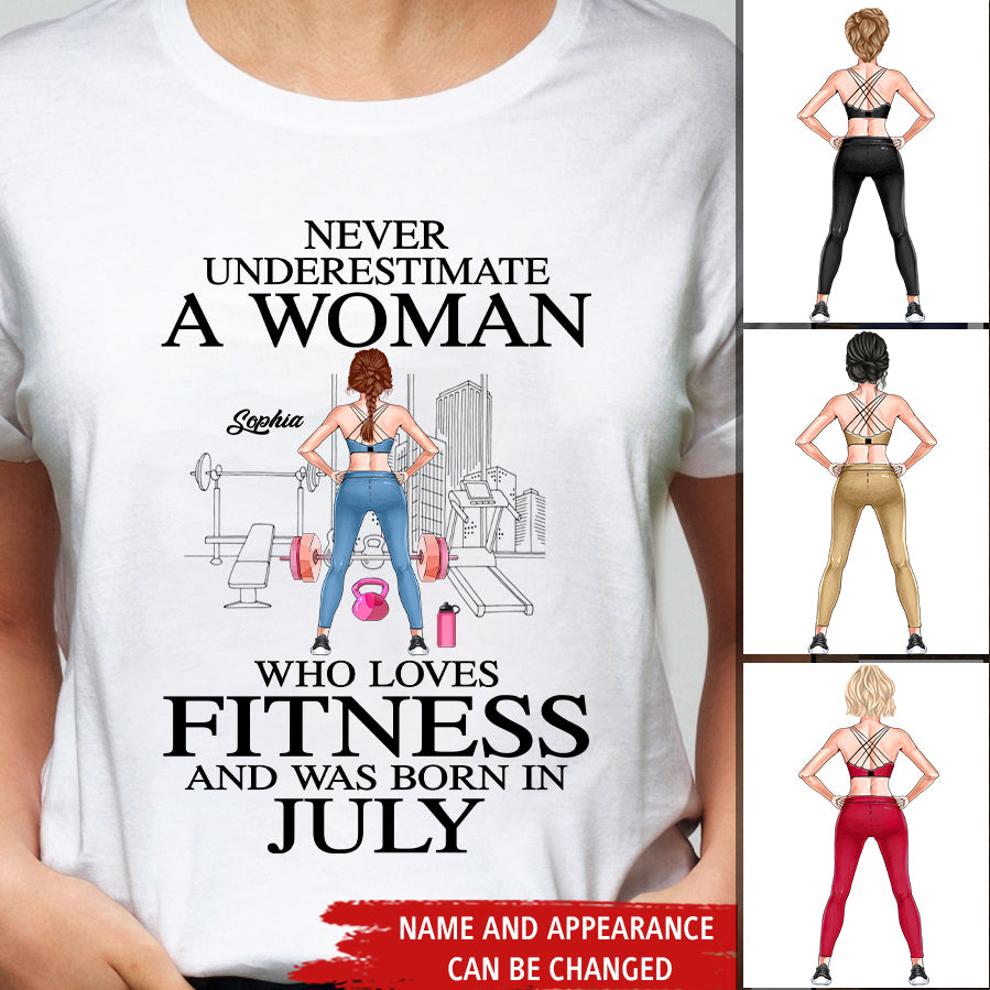 July Birthday Shirt, Birthday Gift For Fitness Lover, Custom Birthday Shirt, Queens Born In July, July Birthday Gifts, Fitness July Shirts For Woman