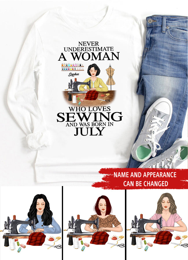 July Birthday Shirt, Birthday Gift For Sewing Lover, Custom Birthday Shirt, Queens Born In July, July Birthday Gifts, July Shirts For Woman