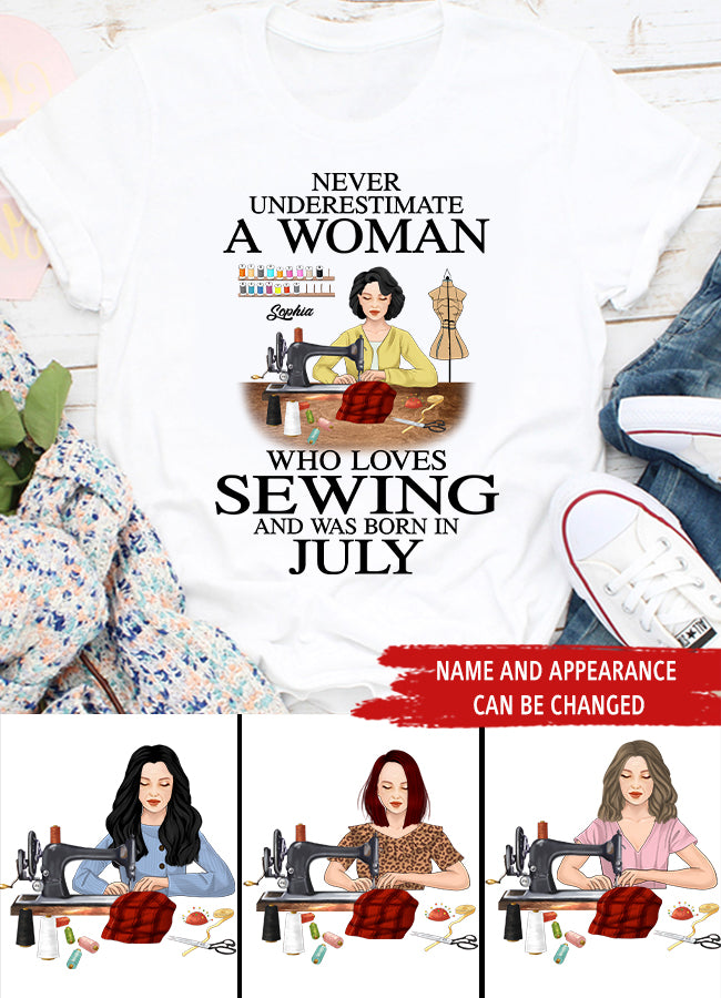 July Birthday Shirt, Birthday Gift For Sewing Lover, Custom Birthday Shirt, Queens Born In July, July Birthday Gifts, July Shirts For Woman