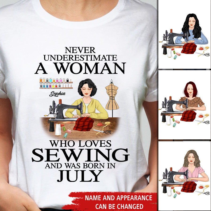 July Birthday Shirt, Birthday Gift For Sewing Lover, Custom Birthday Shirt, Queens Born In July, July Birthday Gifts, July Shirts For Woman
