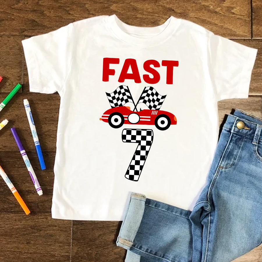 7th Birthday Shirt,  Car Birthday Shirt, Seven Birthday Shirt, 7th Birthday T Shirt, Baby Shirt