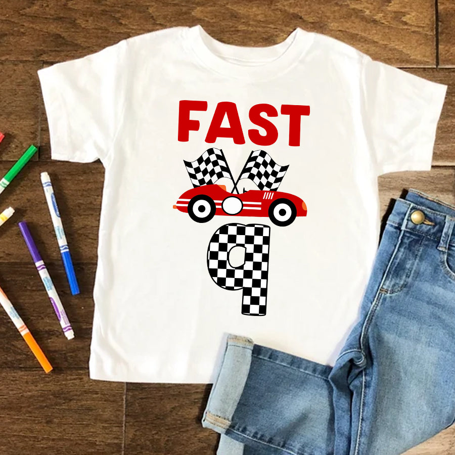 9th Birthday Shirt, Car Birthday Shirt, Nine Birthday Shirt, 9th Birthday T Shirt, Baby Shirt