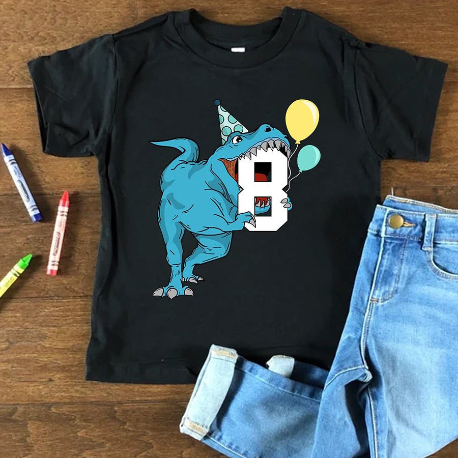 8th Birthday Shirt, Dinosaur Birthday Shirt, Eight Birthday Shirt, 8th Birthday T Shirt, Baby Shirt