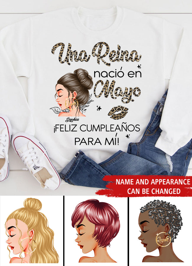Camisa De Cumpleaños De Mayo, Camisa De Cumpleaños Personalizada, Reinas Nacidas En Mayo, Regalos De Cumpleaños De Mayo, Camisas De Mayo Para Mujeres