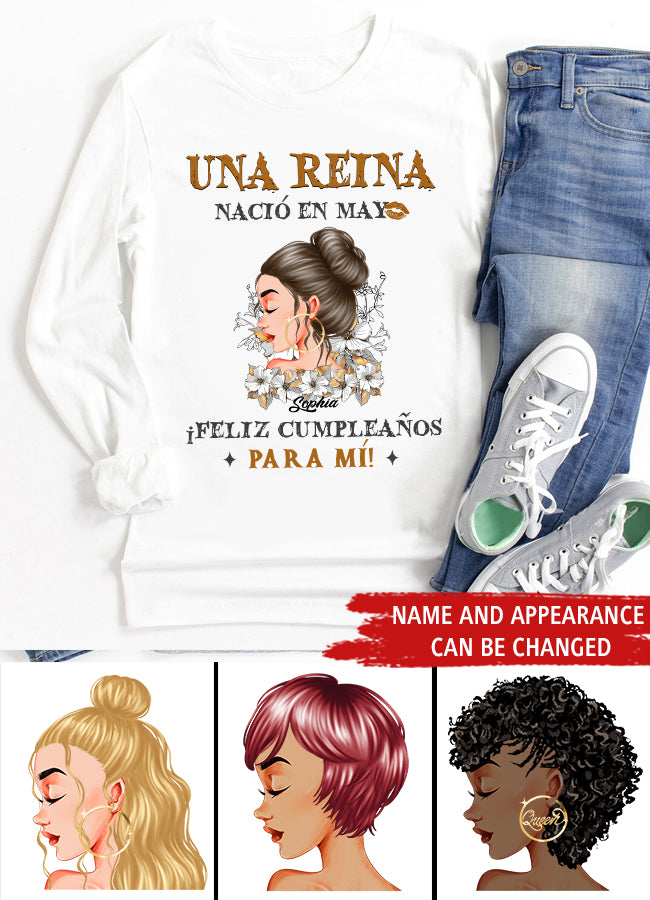 Camisa De Cumpleaños De Mayo, Camisa De Cumpleaños Personalizada, Reinas Nacidas En Mayo, Regalos De Cumpleaños De Mayo, Camisas De Mayo Para Mujeres