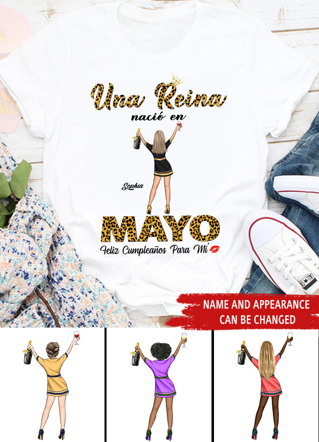 Camisa De Cumpleaños De Mayo, Camisa De Cumpleaños Personalizada, Reinas Nacidas En Mayo, Regalos De Cumpleaños De Mayo, Camisas De Mayo Para Mujeres