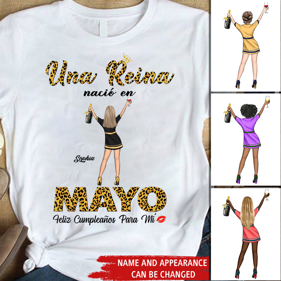 Camisa De Cumpleaños De Mayo, Camisa De Cumpleaños Personalizada, Reinas Nacidas En Mayo, Regalos De Cumpleaños De Mayo, Camisas De Mayo Para Mujeres