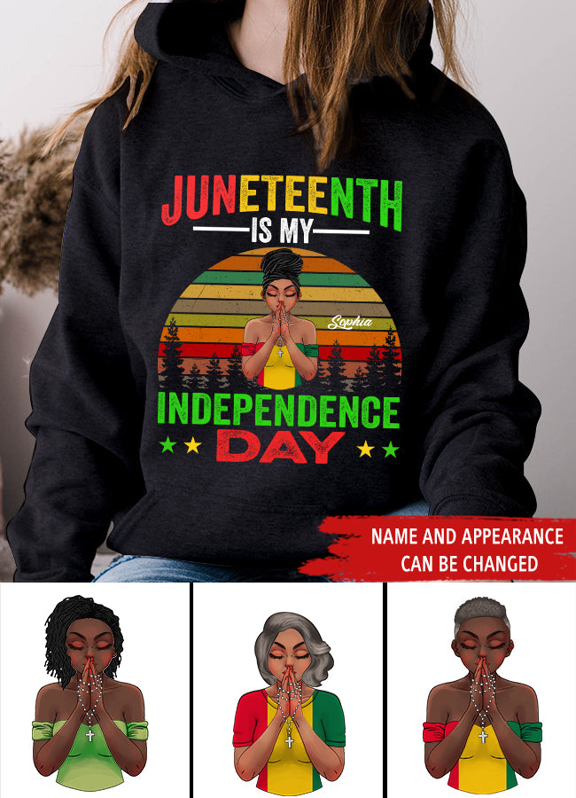 Juneteenth Shirt, Custom Juneteenth Shirt, Juneteenth Is My Independence Day Black Women 4th Of July T-shirt