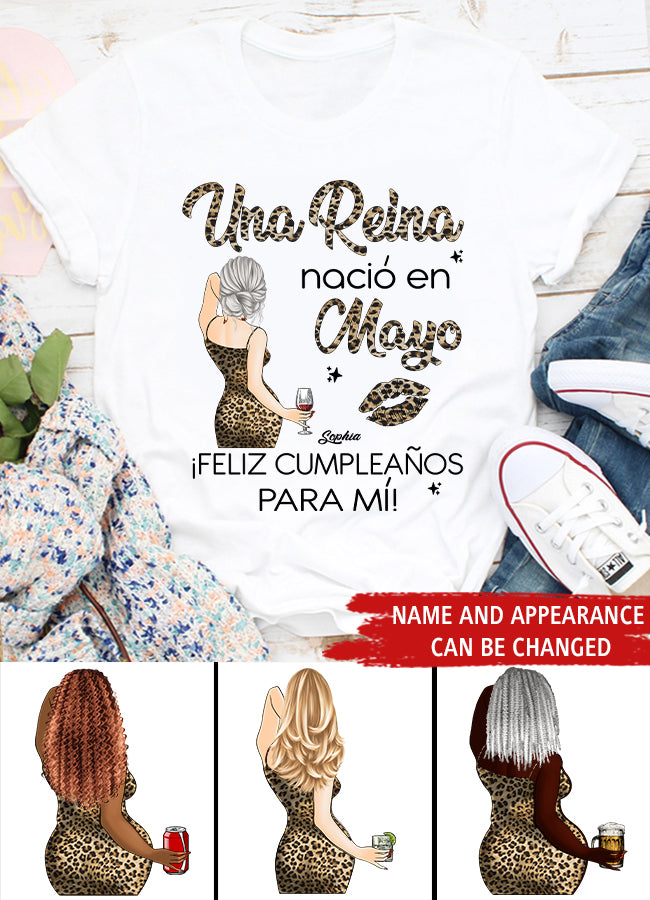 Camisa De Cumpleaños De Mayo, Camisa De Cumpleaños Personalizada, Reinas Nacidas En Mayo, Regalos De Cumpleaños De Mayo, Camisas De Mayo Para Mujeres