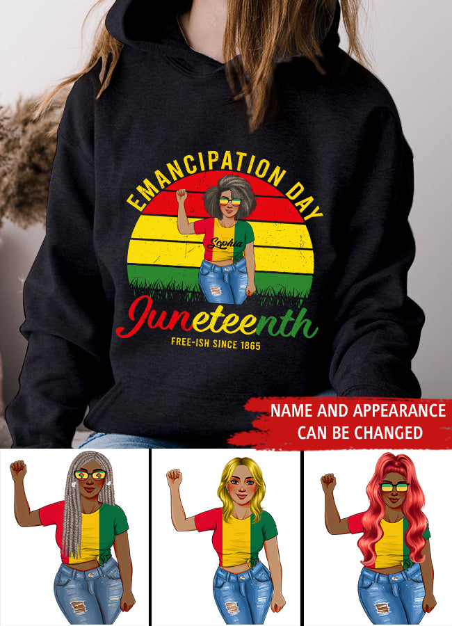 Juneteenth Shirt, Custom Juneteenth Shirt, Juneteenth Emancipation Day Vintage Cool Melanin Black Pride T-Shirt
