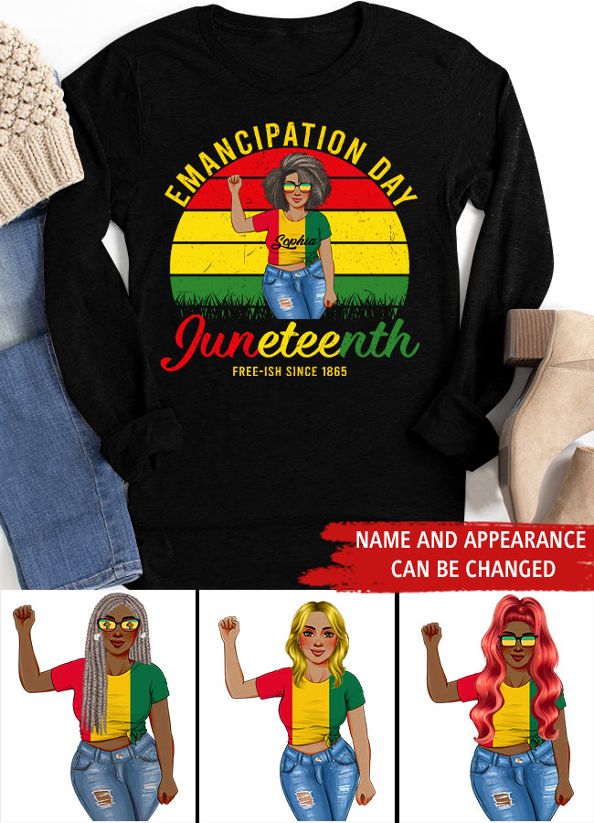 Juneteenth Shirt, Custom Juneteenth Shirt, Juneteenth Emancipation Day Vintage Cool Melanin Black Pride T-Shirt