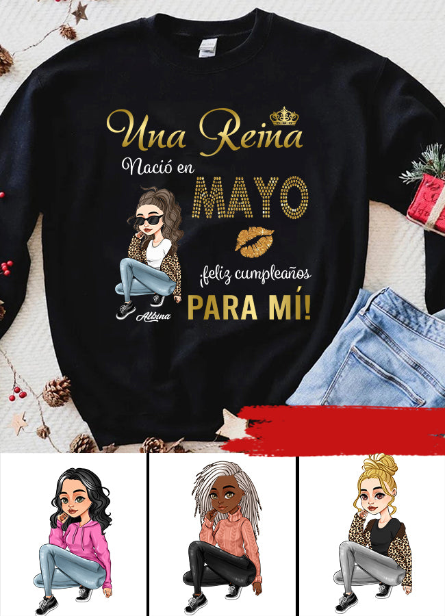 Camisa De Cumpleaños De Mayo, Camisa De Cumpleaños Personalizada, Reinas Nacidas En Mayo, Regalos De Cumpleaños De Mayo, Camisas De Mayo Para Mujeres