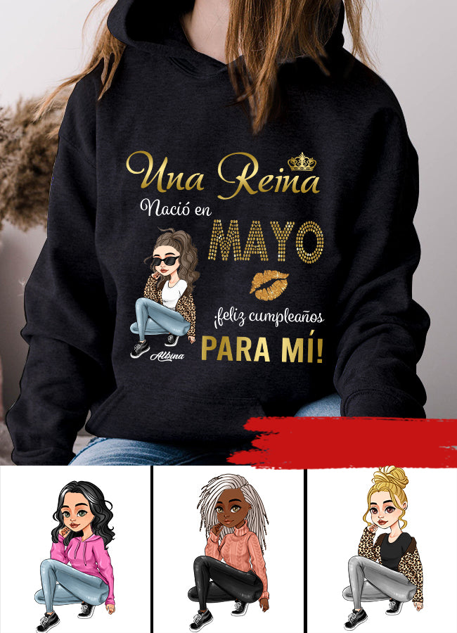 Camisa De Cumpleaños De Mayo, Camisa De Cumpleaños Personalizada, Reinas Nacidas En Mayo, Regalos De Cumpleaños De Mayo, Camisas De Mayo Para Mujeres