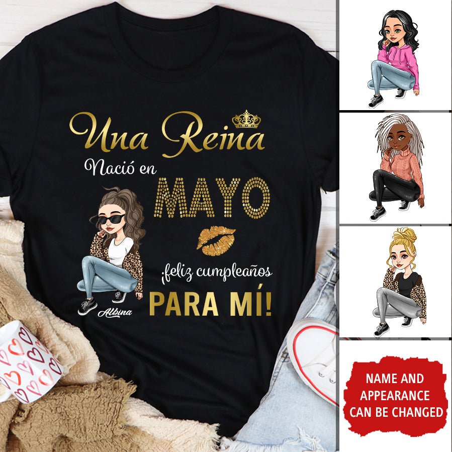 Camisa De Cumpleaños De Mayo, Camisa De Cumpleaños Personalizada, Reinas Nacidas En Mayo, Regalos De Cumpleaños De Mayo, Camisas De Mayo Para Mujeres