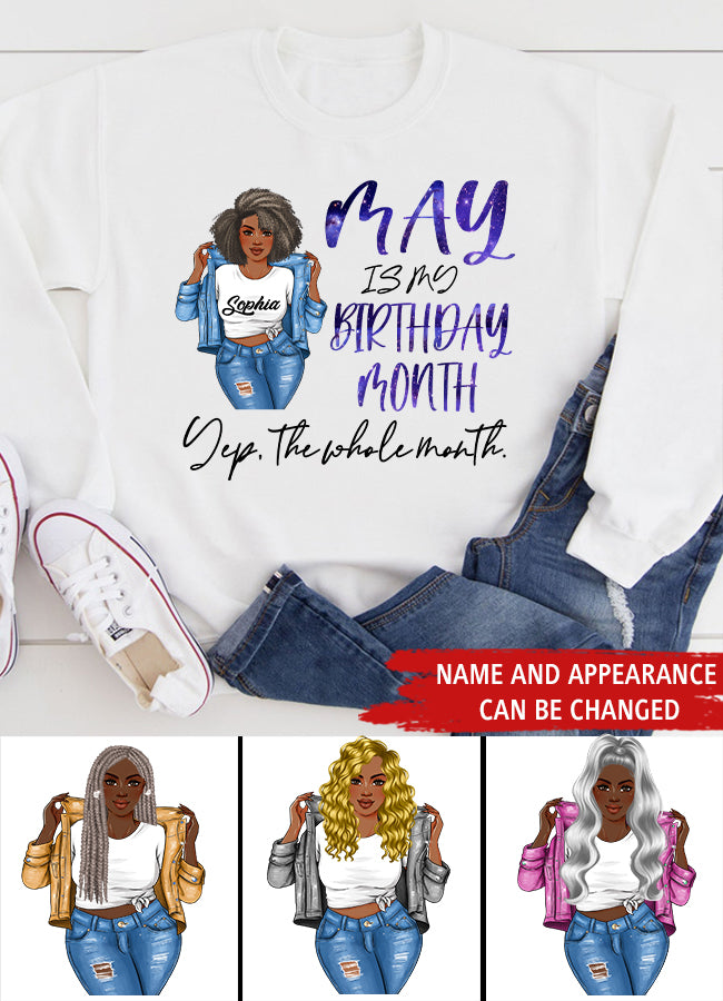 May Birthday Shirt, Custom Birthday Shirt, Queens Born In May, May Birthday Gifts, May Shirts For Woman, May Is My Birthday Month, Yep The Whole Month