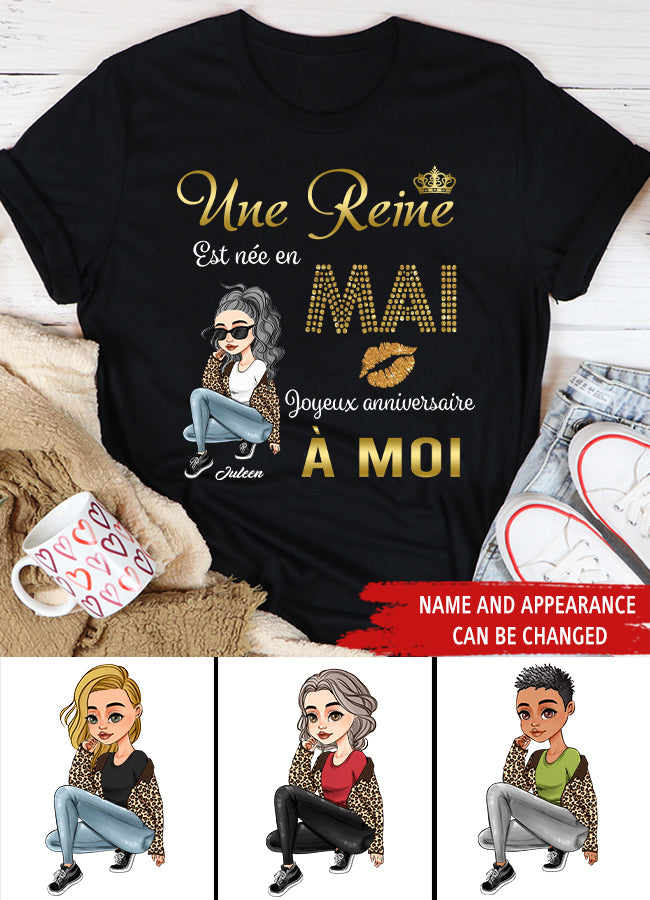 Chemise D&#39;anniversaire De Mai, Chemise D&#39;anniversaire Personnalisée, Reines Nées En Mai, Cadeaux D&#39;anniversaire De Mai, Chemises De Mai Pour Les Femmes