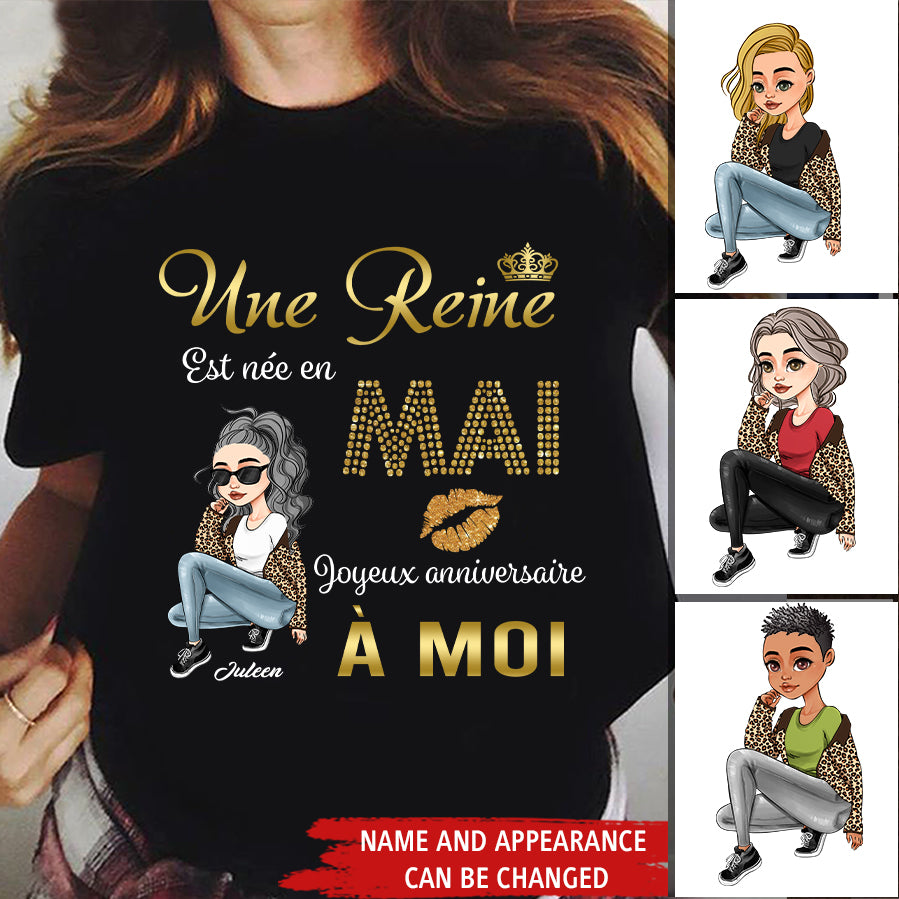 Chemise D&#39;anniversaire De Mai, Chemise D&#39;anniversaire Personnalisée, Reines Nées En Mai, Cadeaux D&#39;anniversaire De Mai, Chemises De Mai Pour Les Femmes