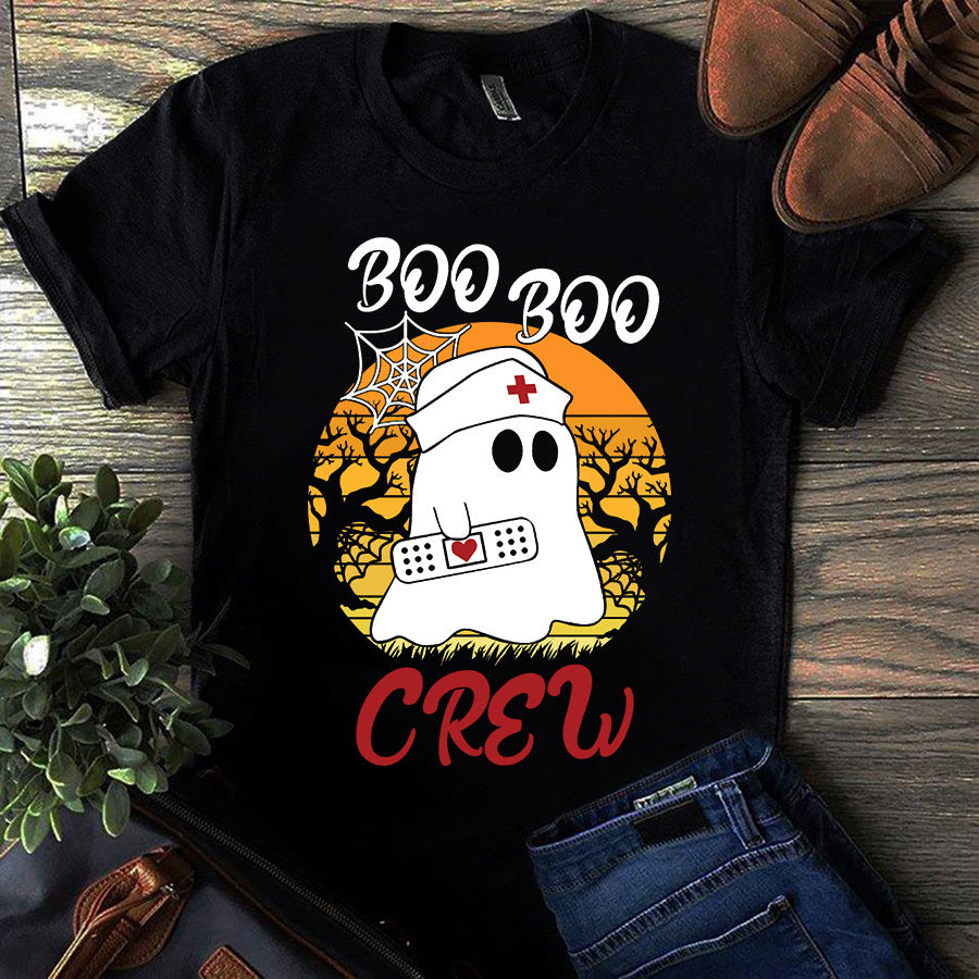 Boo Boo Crew halloween t shirt, funny nurse shirts, Halloween Nurse Shirt, Boo CNA tshirt, Cotton Shirt For Women