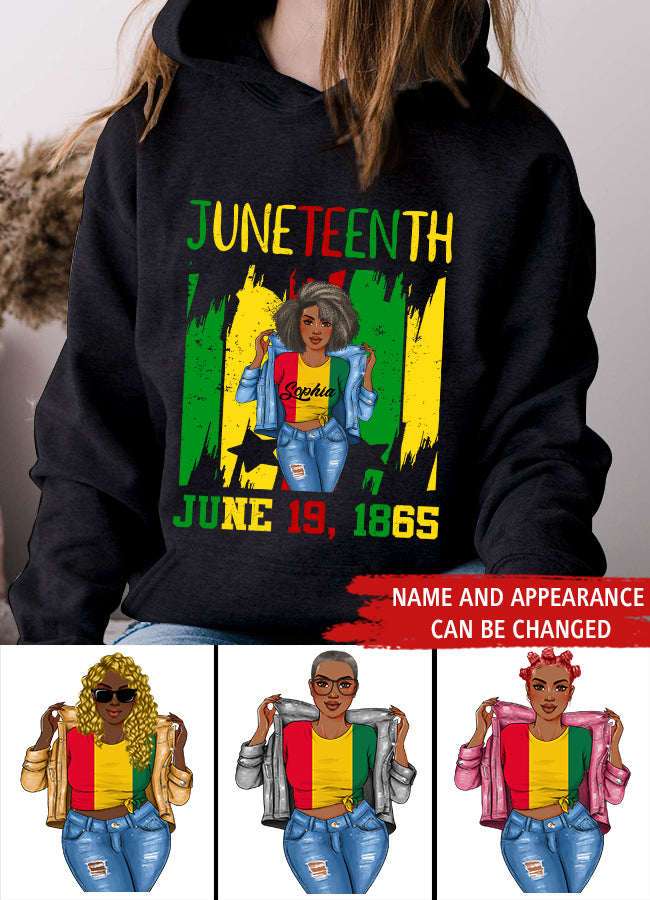 Juneteenth Shirt, Custom Juneteenth Shirt, Juneteenth Is My Independence Day Black Women 4th Of July T-Shirt