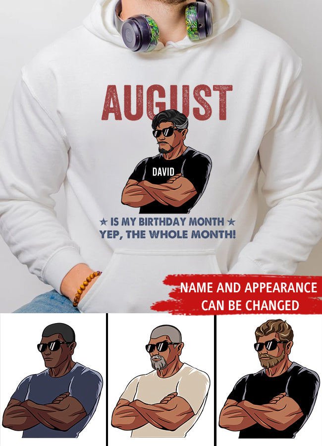 Personalized Birthday T Shirt, August Birthday Shirt, Custom Birthday Shirt, A Black King Was Born In August, August Birthday Shirts For Man, August is my birthday month, Yep the whole month