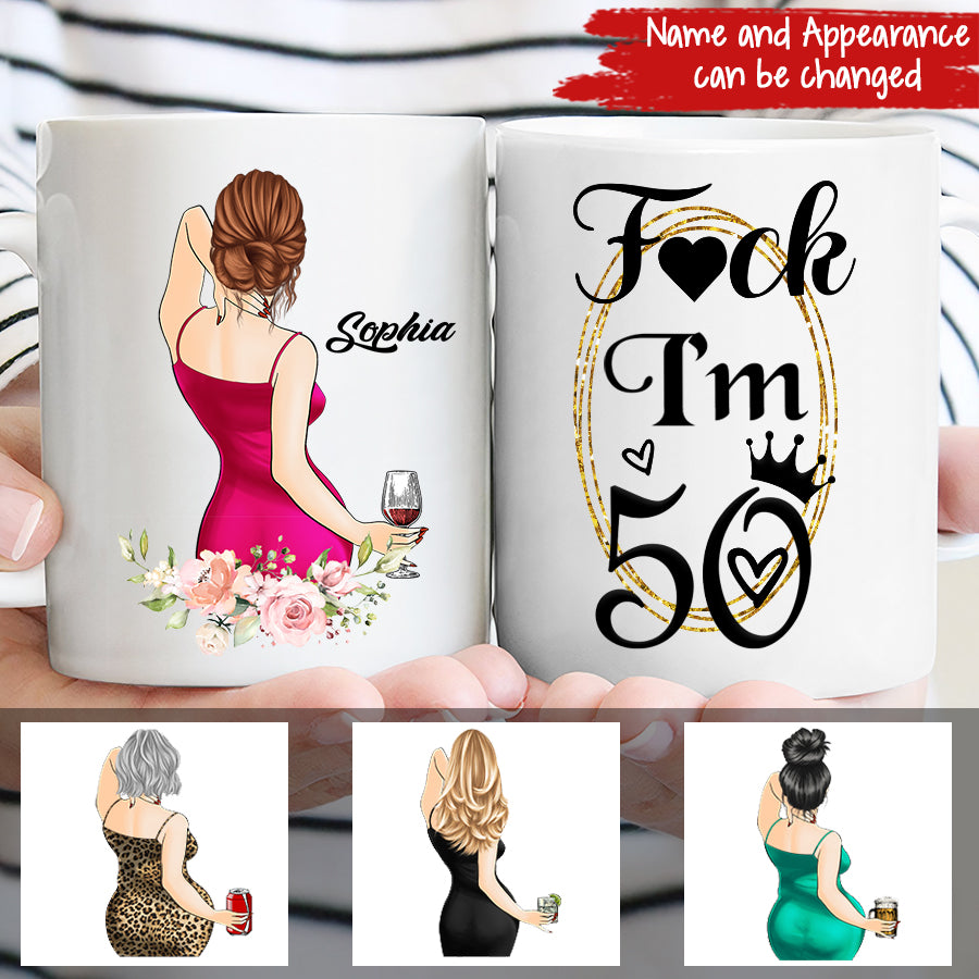 Personalised 50th Birthday Mug, Happy Birthday Mug, 50th Birthday Mug,  Birthday Gift Cup With Photo, Coffee Mug For Birthday Gift, Happy Birthday Cup With Name And Photo