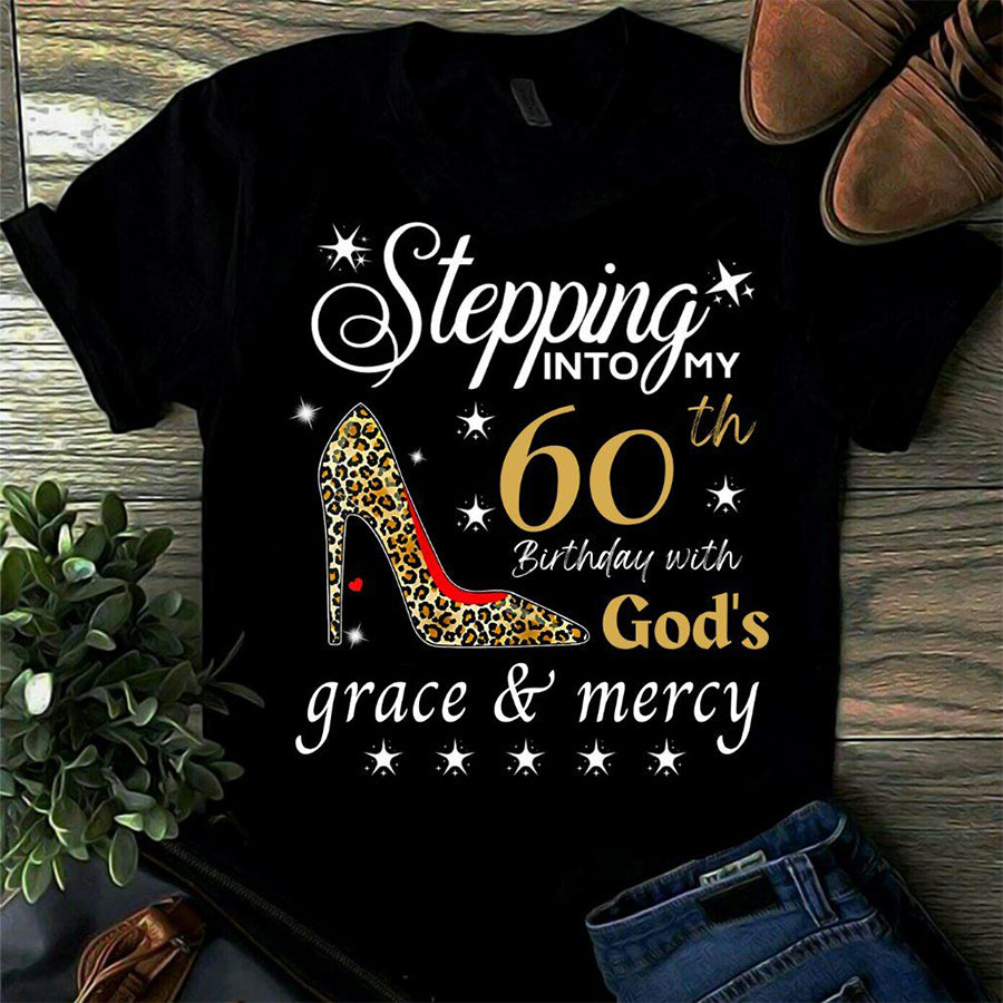 Stepping into my 60th Birthday, 60th birthday unique gifts for woman, 60th birthday ideas, Turning 60 years old cotton shirt