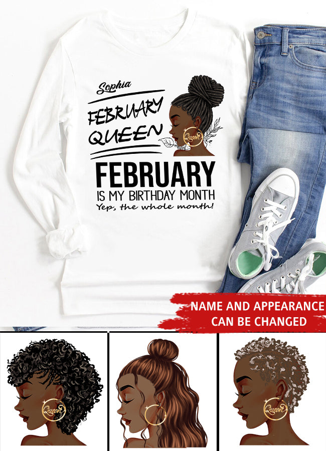 February Birthday Shirt, Custom Birthday Shirt, Queens Born In February, February Birthday Gifts, February shirts for Woman