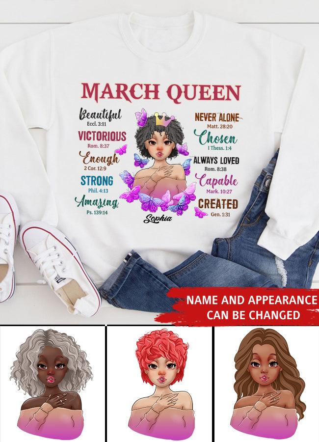 March Birthday Shirt, Custom Birthday Shirt, Queens Born In March, March Birthday Gifts, March shirts for Woman