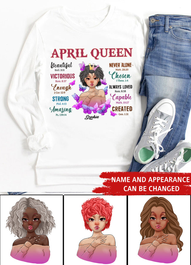 April Birthday Shirt, Custom Birthday Shirt, Queens Born In April, April Birthday Gifts, April shirts for Woman