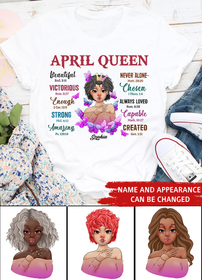 April Birthday Shirt, Custom Birthday Shirt, Queens Born In April, April Birthday Gifts, April shirts for Woman