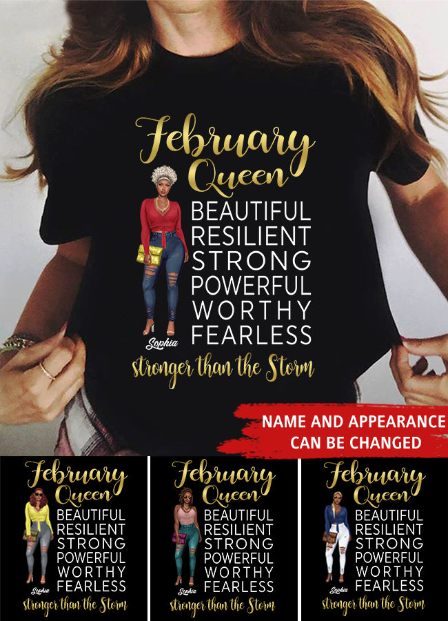 February Birthday Shirt, Custom Birthday Shirt, Queens Born In February, February Birthday Gifts, February shirts for Woman