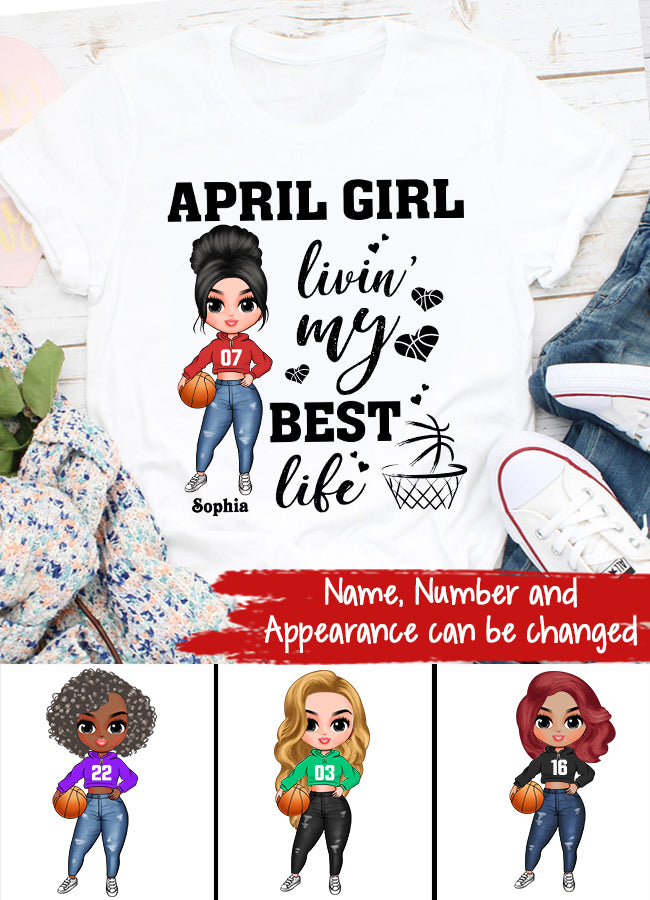 April Birthday Shirt, Custom Birthday Shirt, Queens Born In April, April Birthday Gifts, April shirts for Woman, Birthday Gift For Basketball Lover