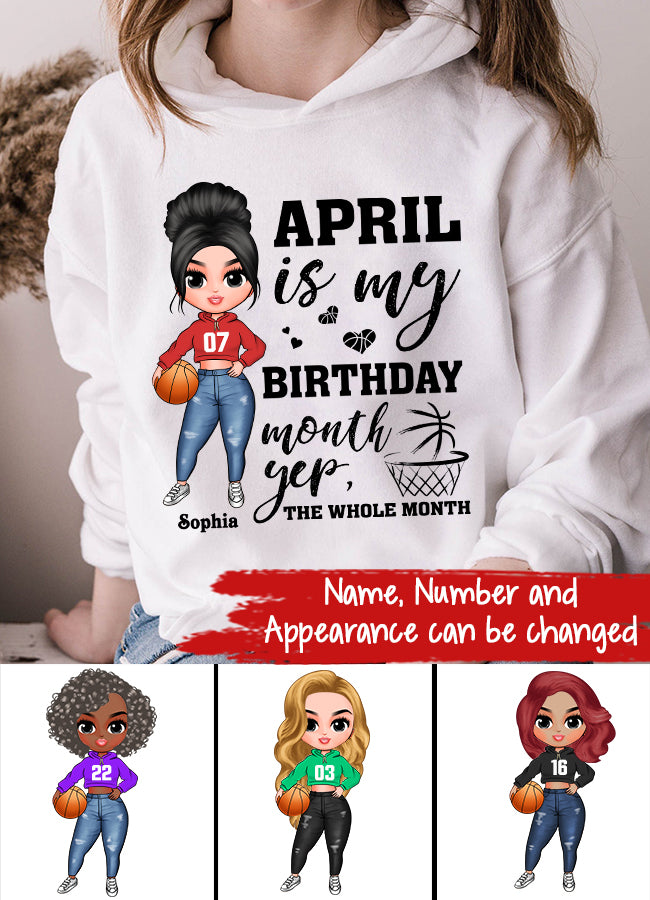 April Birthday Shirt, Custom Birthday Shirt, Queens Born In April, April Birthday Gifts, April Shirts For Woman, Birthday Gift For Basketball Lover