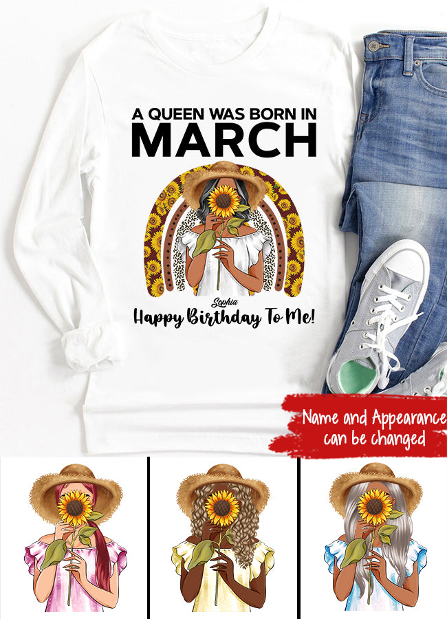 March Birthday Shirt, Custom Birthday Shirt, Queens Born In March, March Birthday Gifts, March shirts for Woman